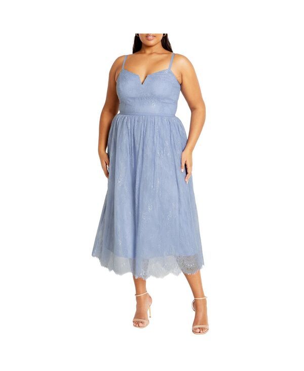 シティーシック レディース トップス ワンピース プラスサイズ CITY CHIC Plusize Serena Dress Powder blue ブルー 27,594円
