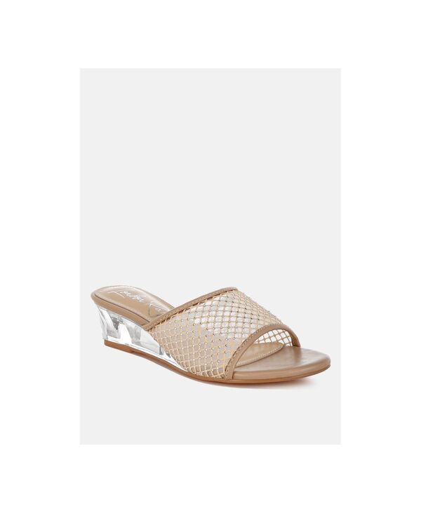 ロンドンラグ レディース シューズ サンダル メッシュ ヒール London Rag Womens Tempra Mesh Clear Heel Wedge Sandals Beige mesh ベージュ