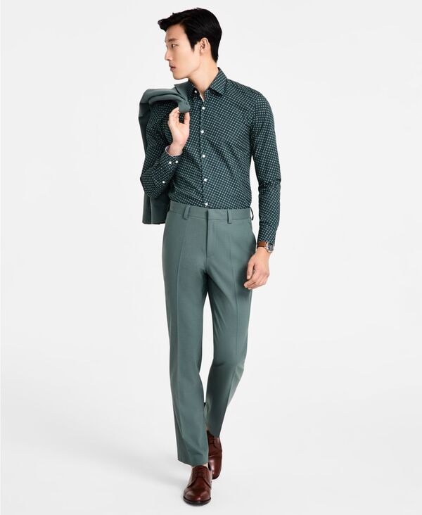 ヒューゴボス メンズ ボトムス カジュアルパンツ ウール Hugo Boss Mens ModernFit Wool Blend Suit Pants Open Green グリーン