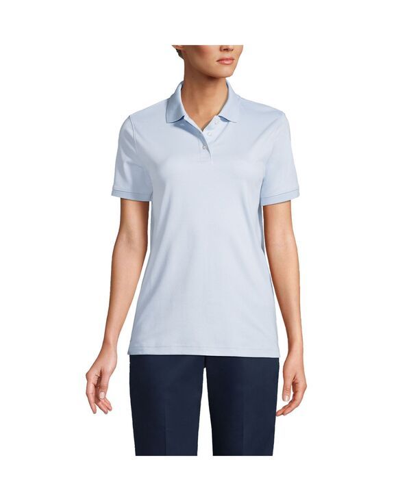 ランズエンド レディース トップス シャツ トール Lands End Womens Tall Short Sleeve Interlock Polo Shirt Blue ブルー