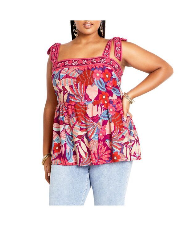 シティーシック レディース トップス シャツ プリント CITY CHIC Womens Paradiso Printoparidiso