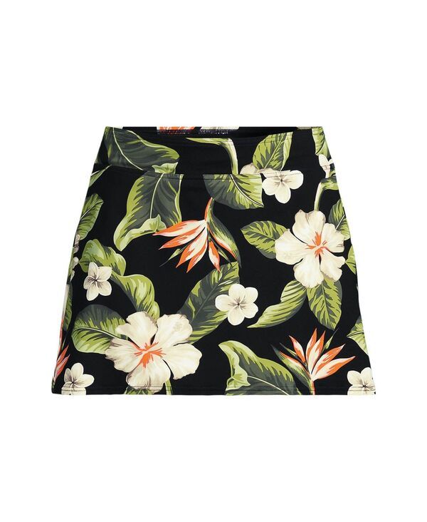 ランズエンド レディース ボトムスカート Lands End Womens Tummy Control Swim Skirt Hibiscus floralblack ブラック