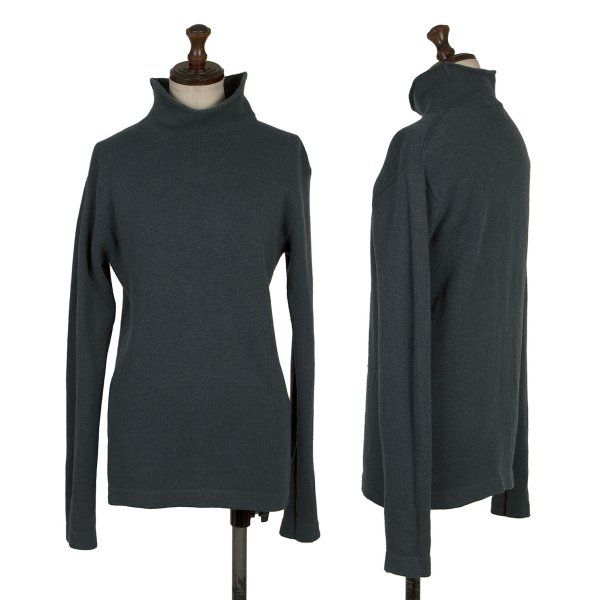 ヨウジヤマモト ファムYohji Yamamoto FEMME ハイネックニットセーター ブルーグレー3