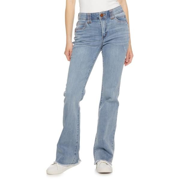 デモクラシー レディース ボトムス デニムパンツ ブーツカット ブーツ ジーンズ Democracy AbTechnology Itty Bitty Frayed Hemore Bootcut Jeans High Rise Light Blue Vintag