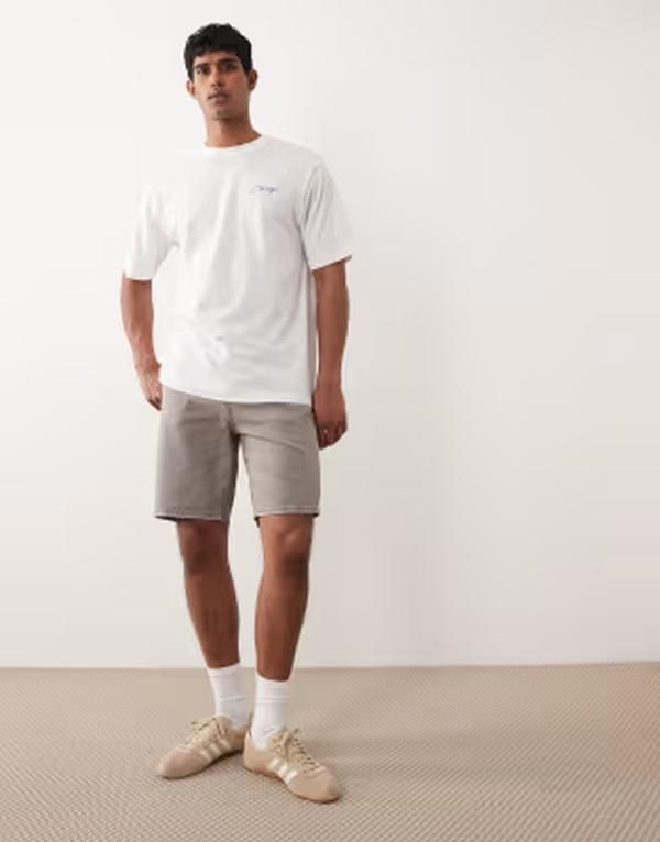 オンリーアンドサンズ メンズ トップス Tシャツ プリント ONLY SONS oversized Tshirt with Chicago back print Bright White ホワイト