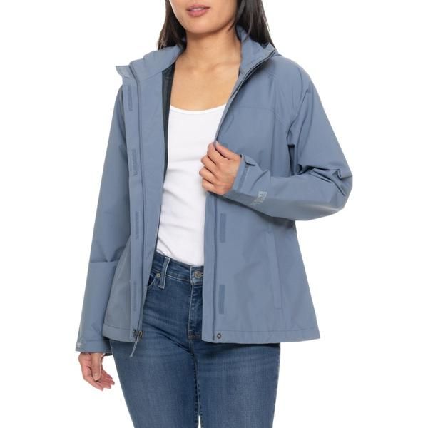 エディー バウアー レディース アウター ジャケット・ブルゾン Eddie Bauer Packable Rainfoil Jacket Waterproof Blue Haze ブルー