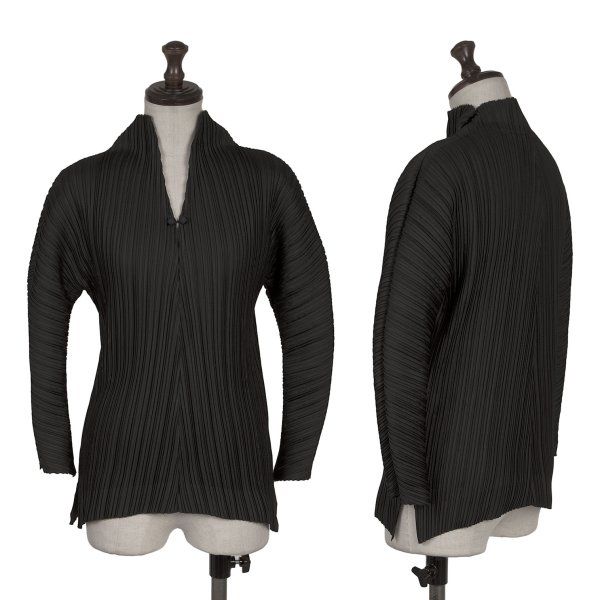イッセイミヤケ フェットISSEY MIYAKE FETE A-POC ドットジャガードスキッパープリーツカットソー 黒2