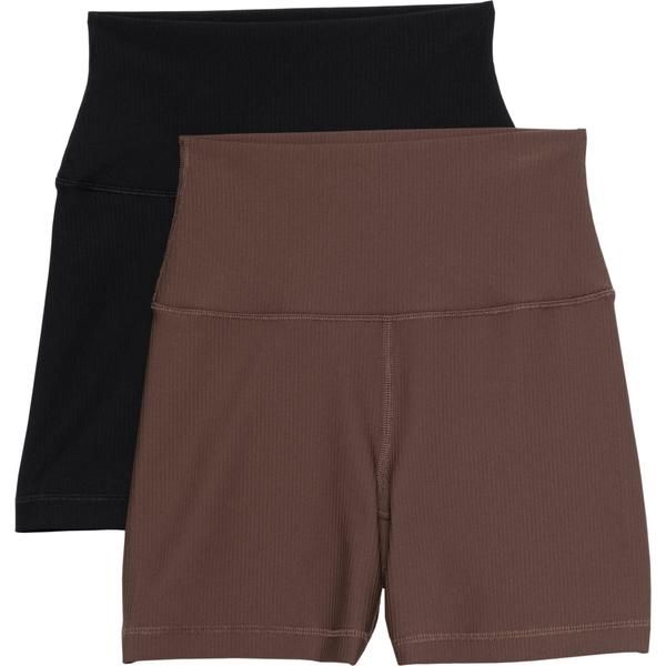 ９０ディグリー レディース ボトムス ハーフパンツ・ショーツ リブ ショートパンツ 90 Degree by Reflex Ribbed Bike Shorts 2Pack Shopping Bag Black ブラック