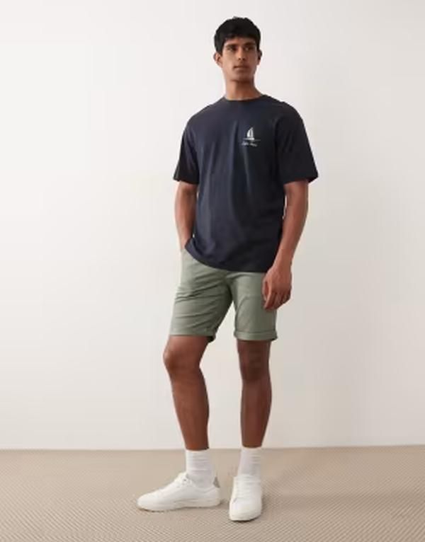 オンリーアンドサンズ メンズ トップス Tシャツ プリント ONLY SONS oversized Tshirt with Portofino back print Navy Blazer ネイビー
