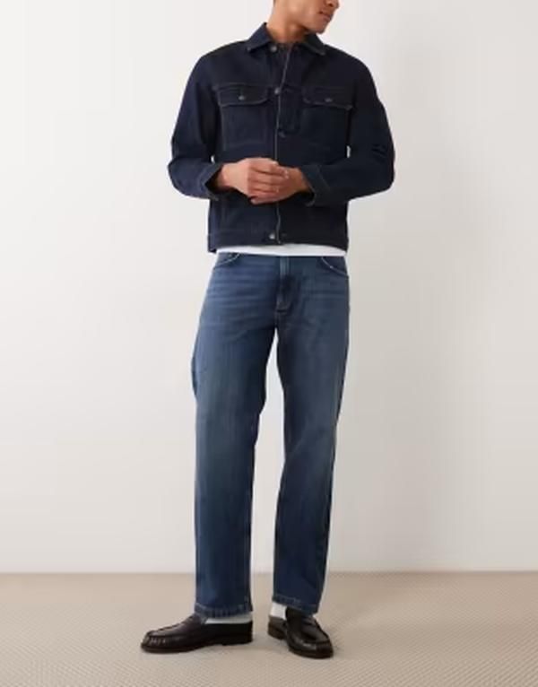 マンゴ メンズ ボトムス デニムパンツ リネン ジーンズ Mango Andreas linen blend straight fit jeans indigo INDIGO インディゴ