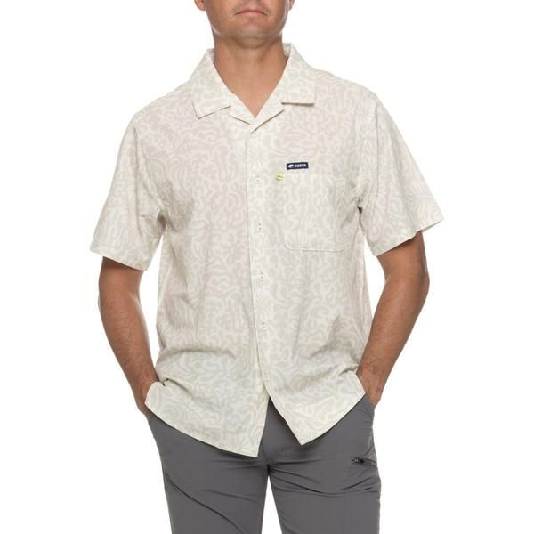 コスタ メンズ トップス シャツ プリント Costa Camp Tech Printed Woven Shirt UPF 30 Short Sleeve Tropical Fauna Sail