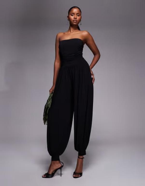 ティエフエヌシー レディース トップス ジャンプスーツ TFNC slinky bandeau harem pant jumpsuit Black ブラック