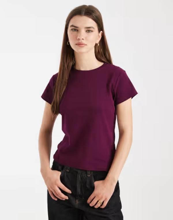 コットンオン レディース トップス Tシャツ Cotton 90s baby tee in blackberry belle BLACKBERRY BELLE