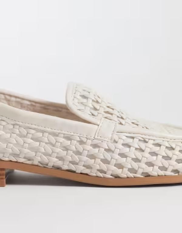 エイソス レディース シューズ スリッポン・ローファー ASOS DESIGN Melva woven clean roundtoe loafers in offwhite WOVEN OFF WHITE オフホワイト