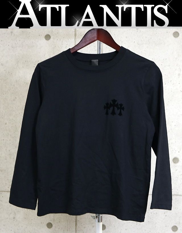 CHROME HEARTS 銀座店 クロムハーツ 新品 レディース 3セメタリークロス CHロゴ ロンT 長袖 size:S 黒 【30753】