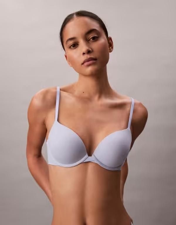 カルバンクライン レディース アンダーウェア ブラジャー Calvin Klein perfectly fit push uplunge bra in light LBLUE ブルー