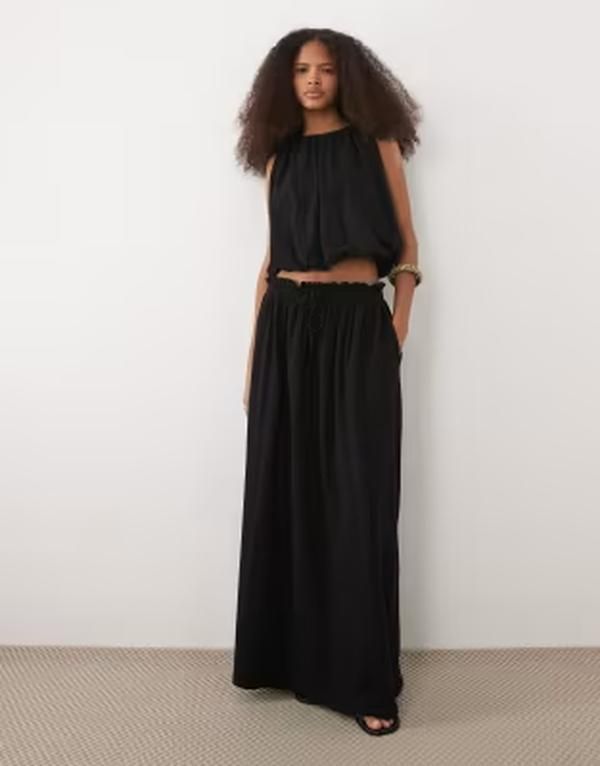 エイソス レディース ボトムスカート ASOS DESIGN full skirt part of a set Black ブラック