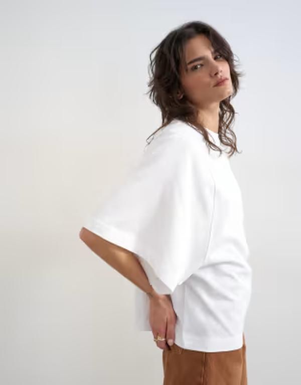トップショップ レディース トップス Tシャツ Topshop batwing tshirt WHITE ホワイト