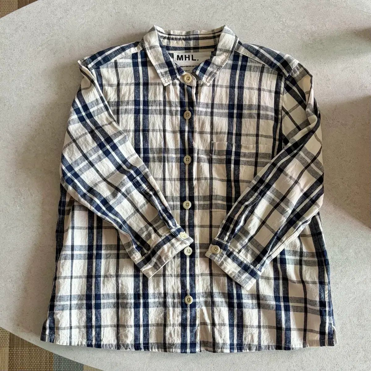 MHL マーガレットハウエル リネン チェック シャツ