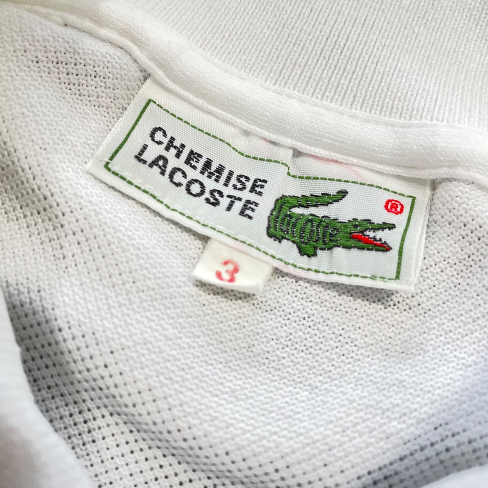 LACOSTE ラコステ クラシックポロシャツ 白 ワニロゴ サイズ3(M 