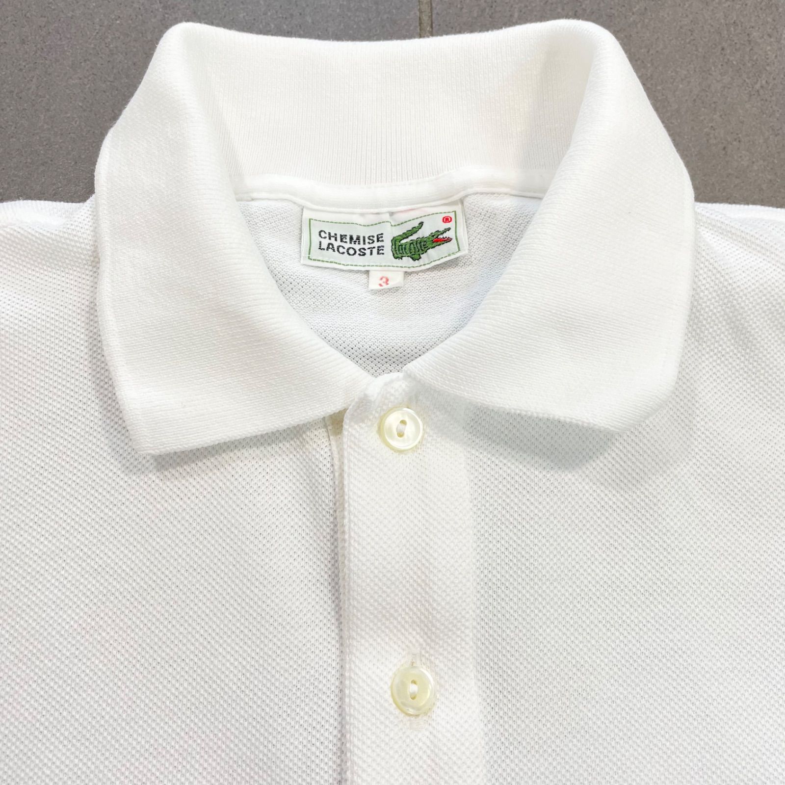 LACOSTE ラコステ クラシックポロシャツ 白 ワニロゴ サイズ3(M 