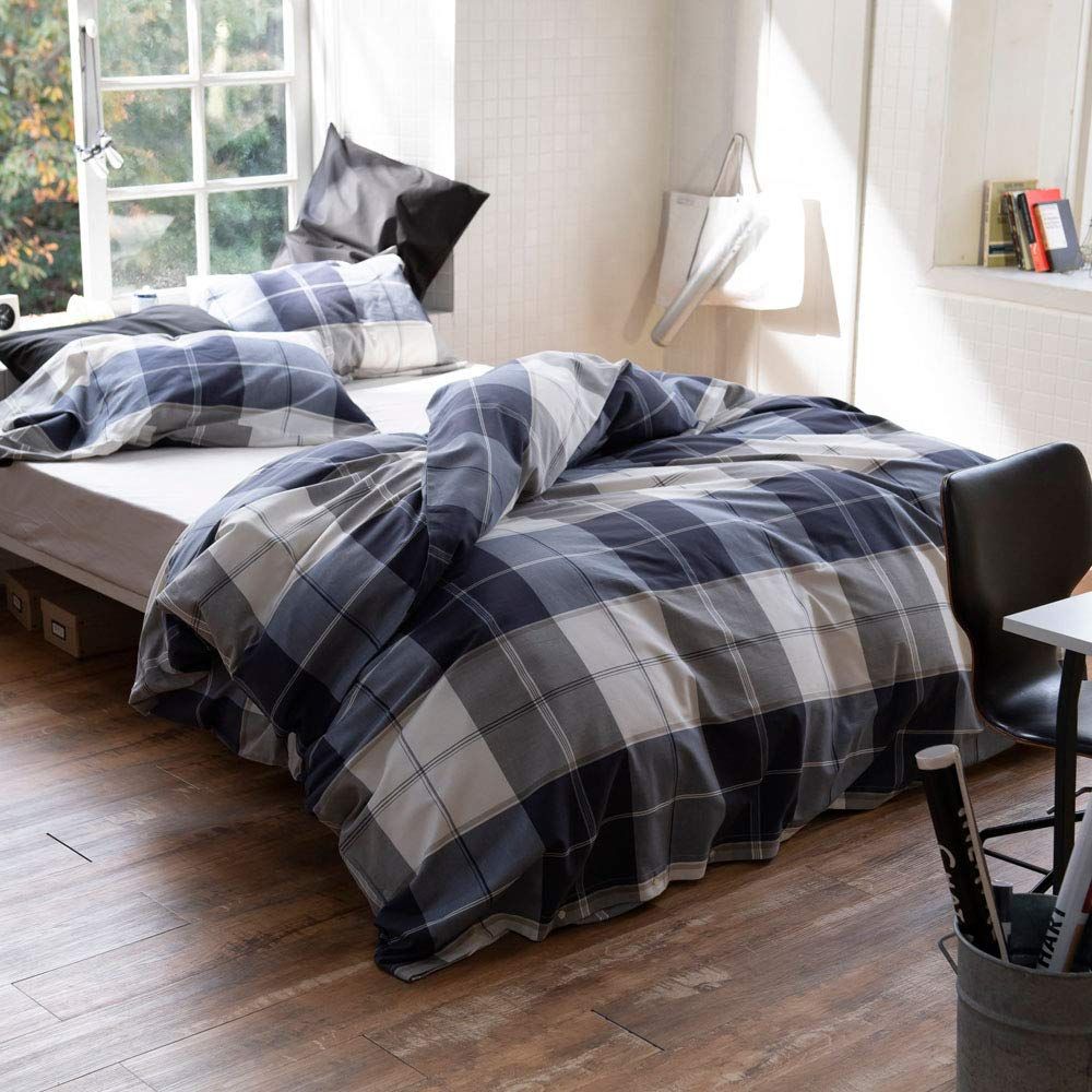 新品 Fab the Home 掛けふとんカバー ネイビー 190×210cm アクロス FH123178-310