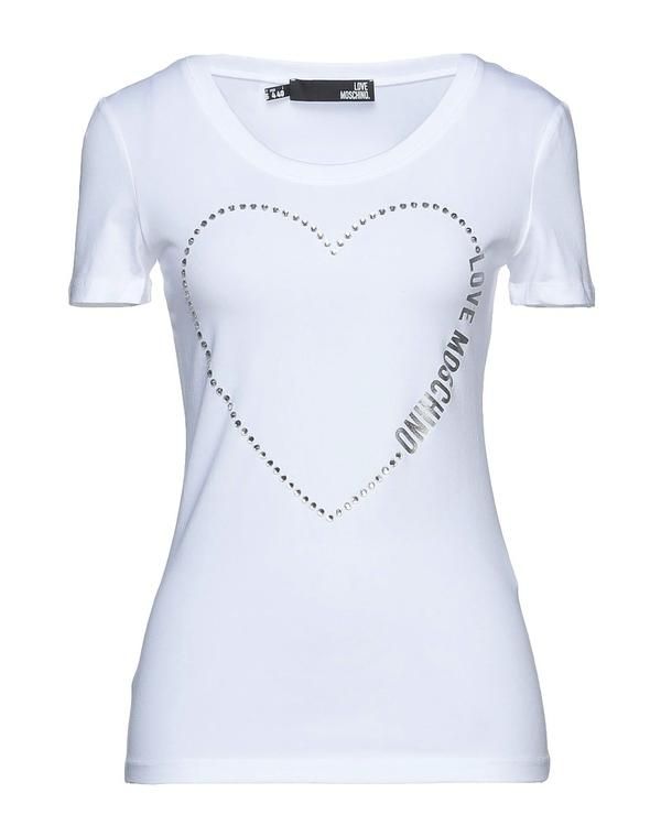 ラブ モスキーノ レディース トップス Tシャツ LOVE MOSCHINO Ｔシャツ White ホワイト