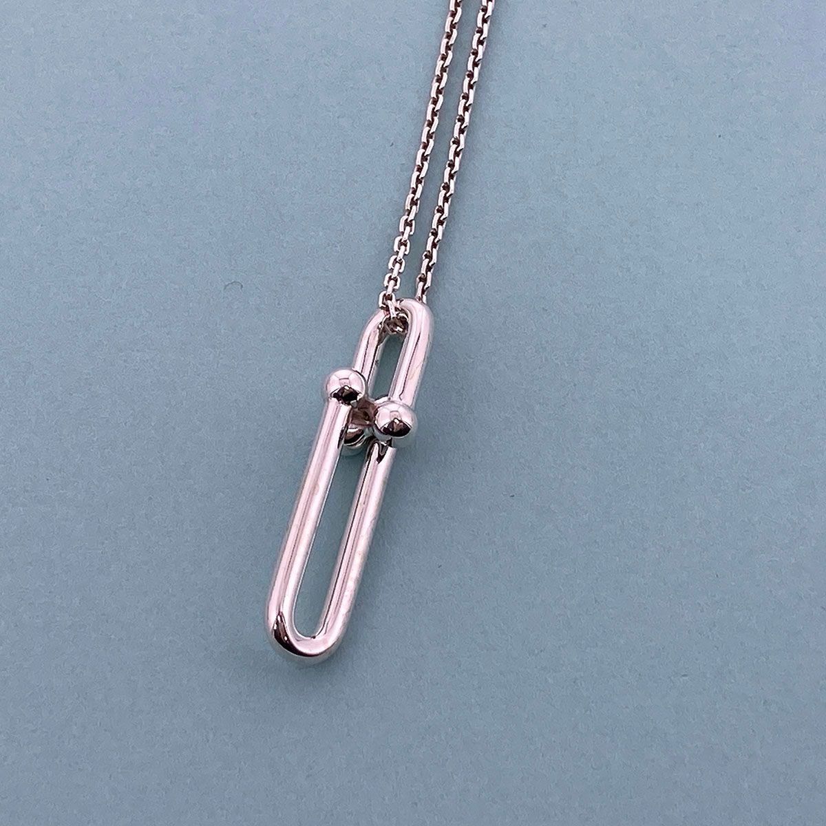 TIFFANY&Co. ティファニー ハードウェア 細長 リンク ペンダント ネックレス 63104310 レディース シルバー925 中古