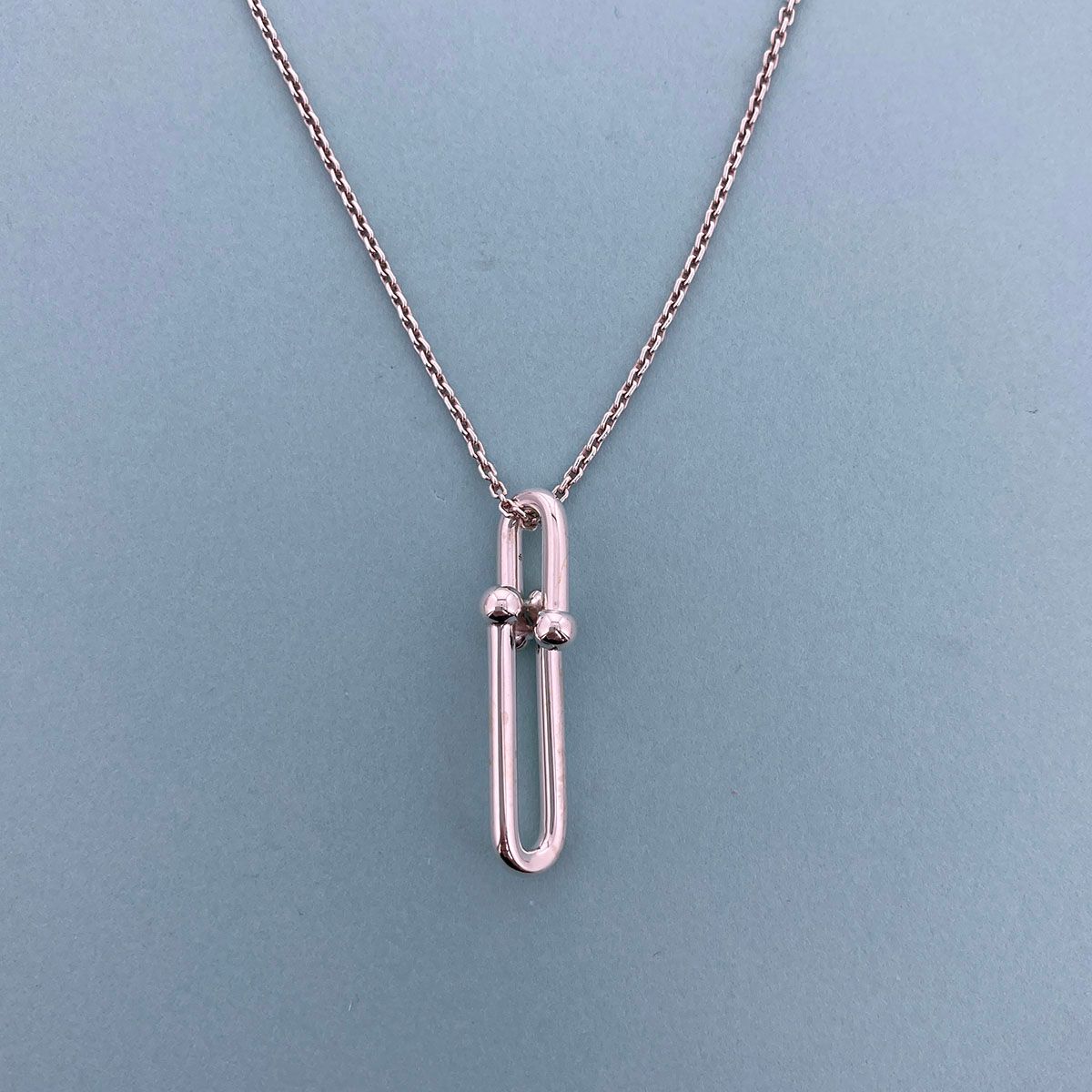 TIFFANY&Co. ティファニー ハードウェア 細長 リンク ペンダント ネックレス 63104310 レディース シルバー925 中古