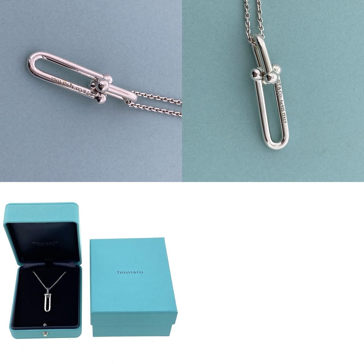 TIFFANY&Co. ティファニー ハードウェア 細長 リンク ペンダント ネックレス 63104310 レディース シルバー925 中古