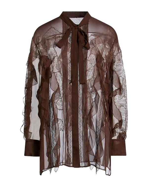 ヴァレンティノ レディース トップス シャツ VALENTINO GARAVANI 無地シャツ＆ブラウス Chocolate Brown ブラウン