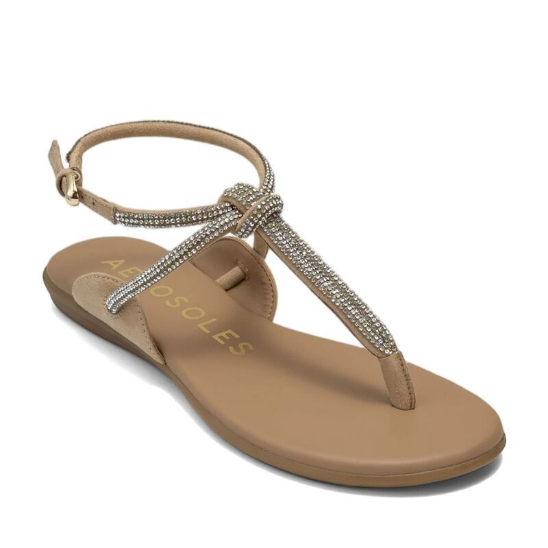 エアロソールズ レディース シューズ サンダル Aerosoles Gioiosa Womens TStrap Flat Sandals with Rhinestone Detail Beige Bisque ベージュ 28,350円