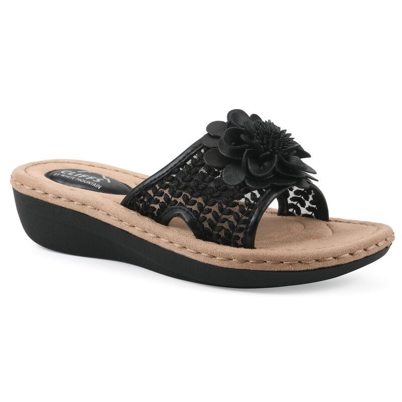クリフバイホワイトマウンテン レディース シューズ サンダル フラワー柄 フラワー Cliffs by White Mountain Chill 2 Womens Floral Wedge Sandals Black Fabric ブラック