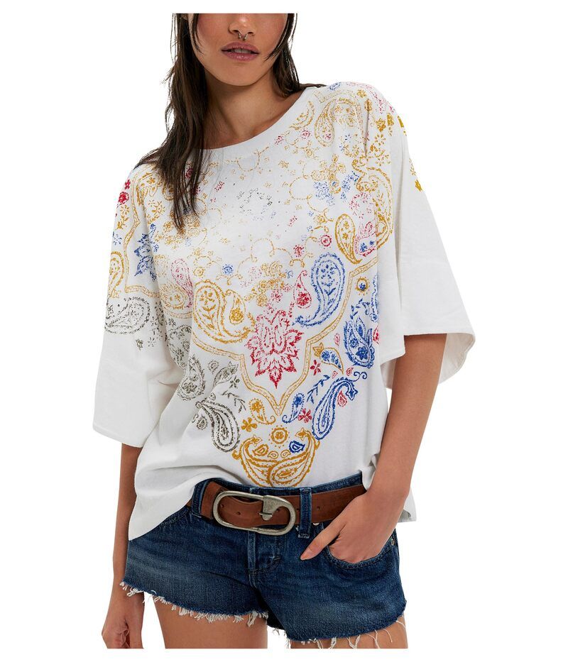 フリーピープル レディース トップス シャツ プリント Free People Heirloom Printed Tee Ivory Combo アイボリー