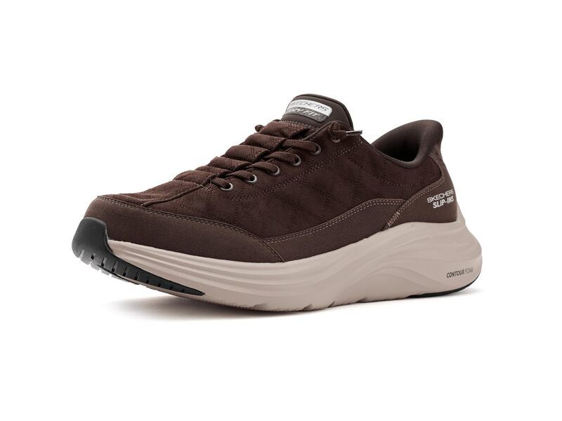 スケッチャーズ メンズ シューズ スニーカー SKECHERS Contour Foam Cozy Fit Calvoro Hands Free SlipIn Chocolate チョコレート
