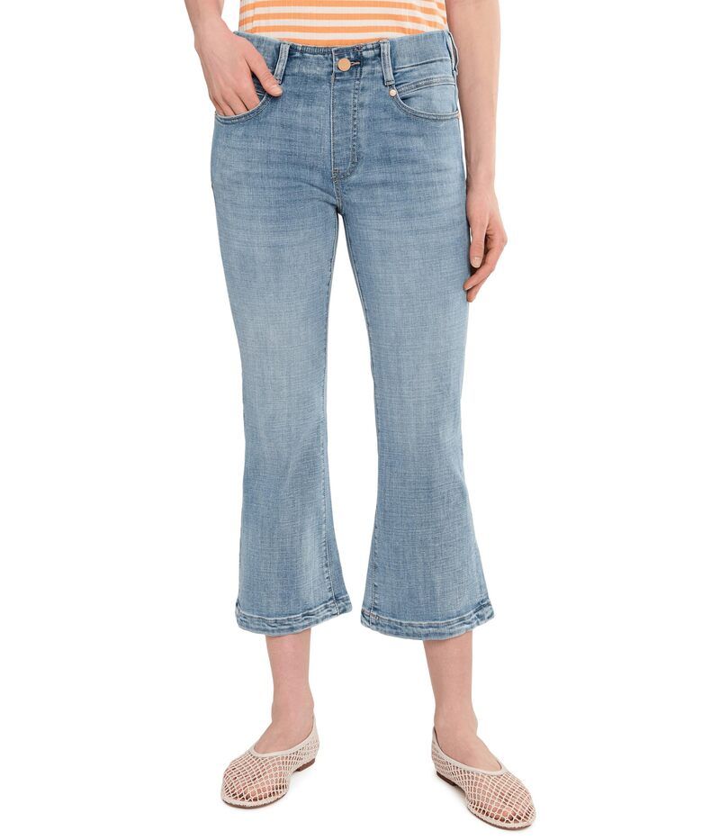 リヴァプール ロサンゼルス レディース ボトムス デニムパンツ プチ Liverpoolos Angeles Petite Midrise Gia Glider Pullon Crop Flare With Tulip Back Slit 235 Inseam
