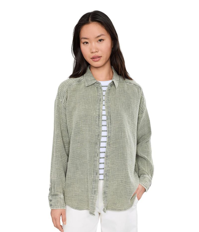 スプレンディット レディース トップス シャツ ダウン Splendid Ava Gauze ButtonDown Eucalyptus