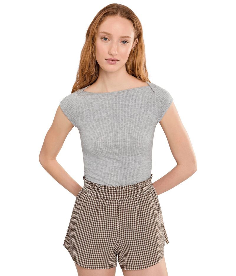 フリーピープル レディース トップス シャツ Free People Soft Seamless Modal Tee Heather Grey グレー