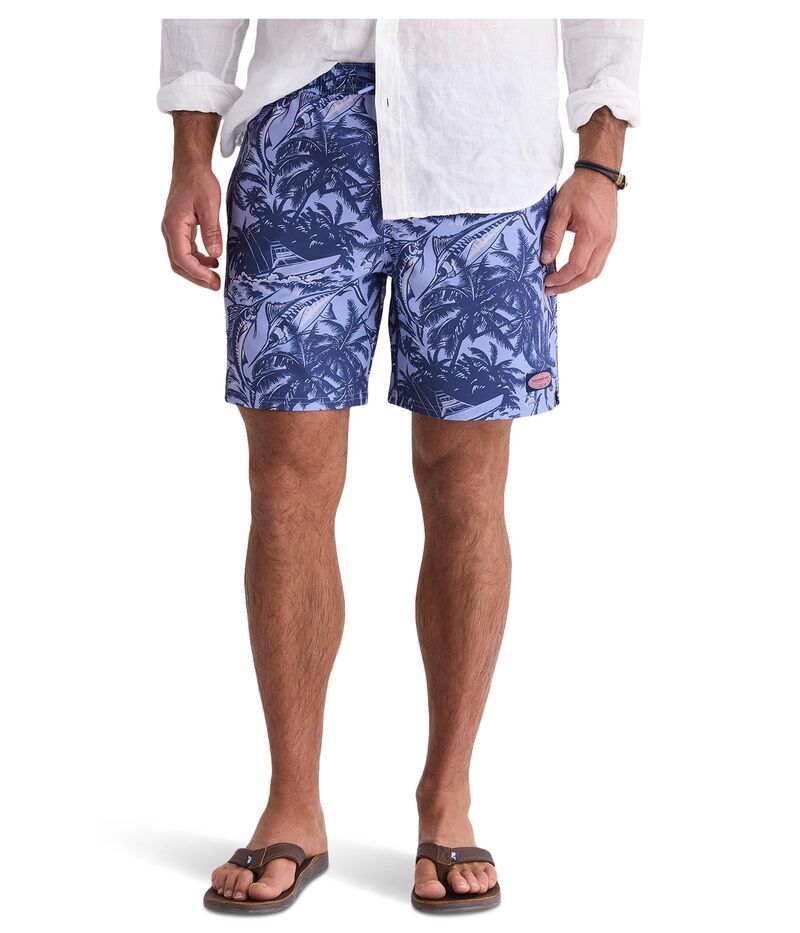 ヴァインヤードヴァインズ メンズ 水着 ハーフパンツ・ショーツ プリント Vineyard Vines 7 Printed Chappy Trunksportfishpalm