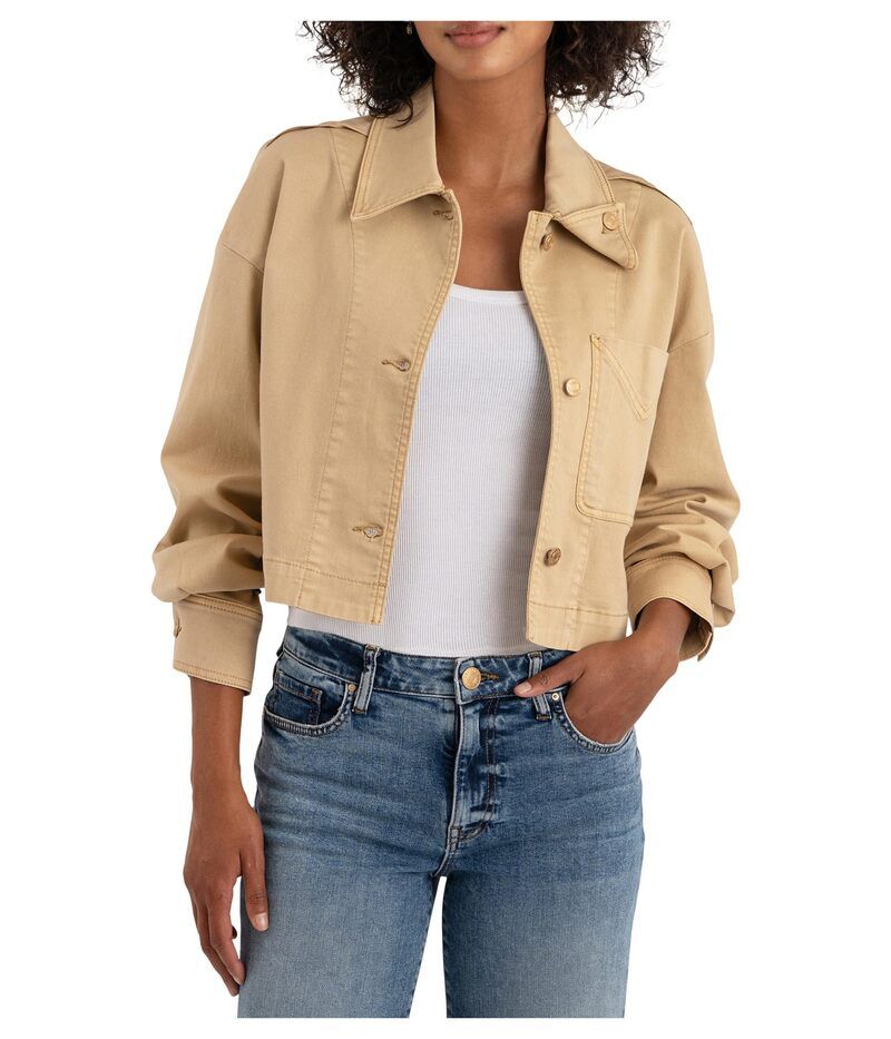 カットフロムザクロス レディース アウター コート ジャケット KUT from the Kloth Camden Button Front Jacket Cashew