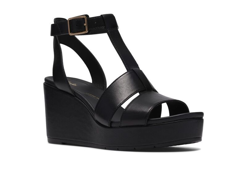 クラークス レディース シューズ ヒール Clarksabina Hope Black Leather ブラック