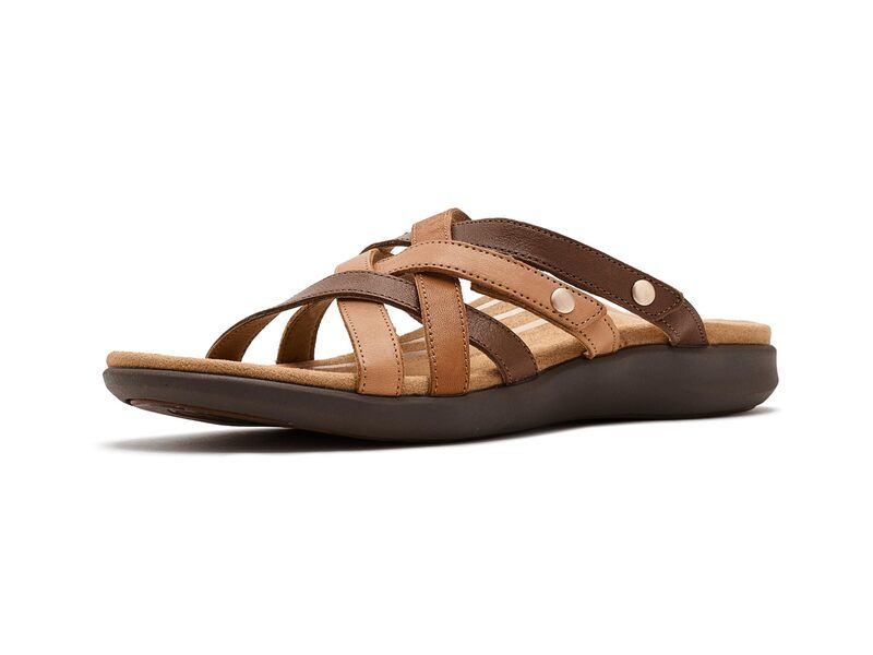 エイトレックス レディース シューズ サンダル Aetrex Kasey Adjustable Slide Sandals Tan Multi タン