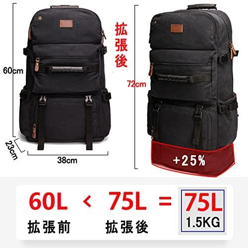 【数量限定】[shrradoo] 登山リュック 75L 大容量 リュックサック バックパック 軽量 防水 ハイキング キャンプ アウトドアバッグ 防災 旅行