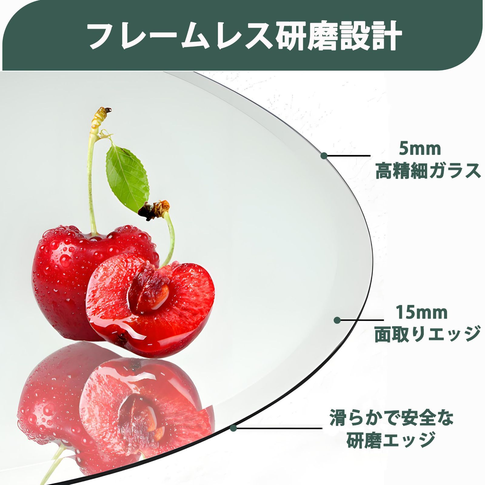 【人気商品】ANYHI ウォールミラー 壁掛けミラー 丸鏡 壁掛け鏡 浴室鏡 玄関鏡 丸型 壁式 鏡 洗面 玄関 おしゃれミラー ウォールミラー 壁飾り 化粧 メイク (フレームレス 55 cm)