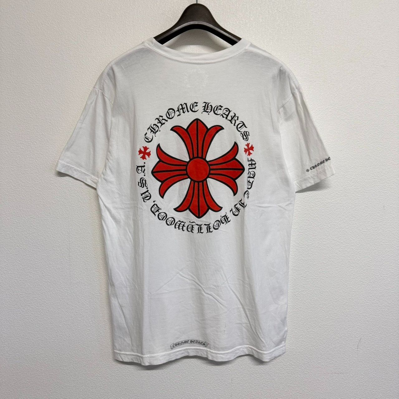 CHROME HEARTS made in Hollywood CH Plus クロムハーツ メイドインハリウッド CHプラス 白 ホワイト 赤 レッド 半袖 Tシャツ トップス メンズ レディース Lサイズ 美品 2447