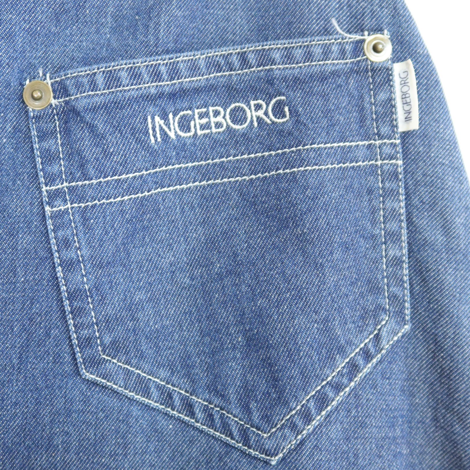 INGEBORG インゲボルグ　デニムミディ丈スカート　綿　ロゴ　シンプル インゲボルグ INGEBORG☆ベスト＆スカートセット シンプル ロゴ