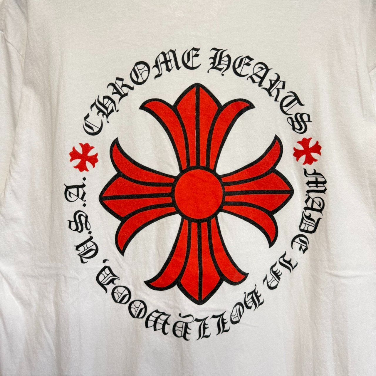 CHROME HEARTS made in Hollywood CH Plus クロムハーツ メイドインハリウッド CHプラス 白 ホワイト 赤 レッド 半袖 Tシャツ トップス メンズ レディース Lサイズ 美品 2447 CHROME HEARTS made in Hollywood CH Plus クロムハーツ メイドインハリウッド CHプラス 白 ホワイト 赤 レッド 半袖 Tシャツ トップス メンズ レディース Lサイズ 美品 2447