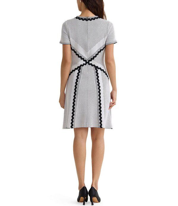 ミソック レディース トップス ワンピース A ライン モノクロ ニット MISOOK Monochrome Dotted Stitch Soft Knit Split Jewel Neck Short Sleeve ALine Dress WhiteBlac ミソック レディース トップス ワンピース A ライン モノクロ ニット MISOOK Monochrome Dotted Stitch Soft Knit Split Jewel Neck Short Sleeve ALine Dress WhiteBlac