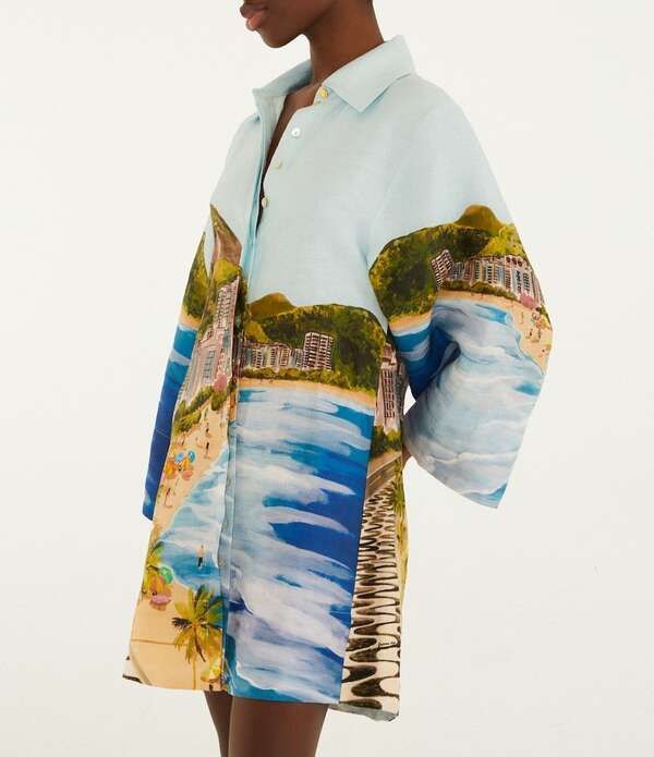 ファーム レディース トップス ワンピース Farm Rio Copacabana Beach Multicolor Collar Neckline Long Sleeve Kimono Dress Copacabana Beach Multi マルチカラー