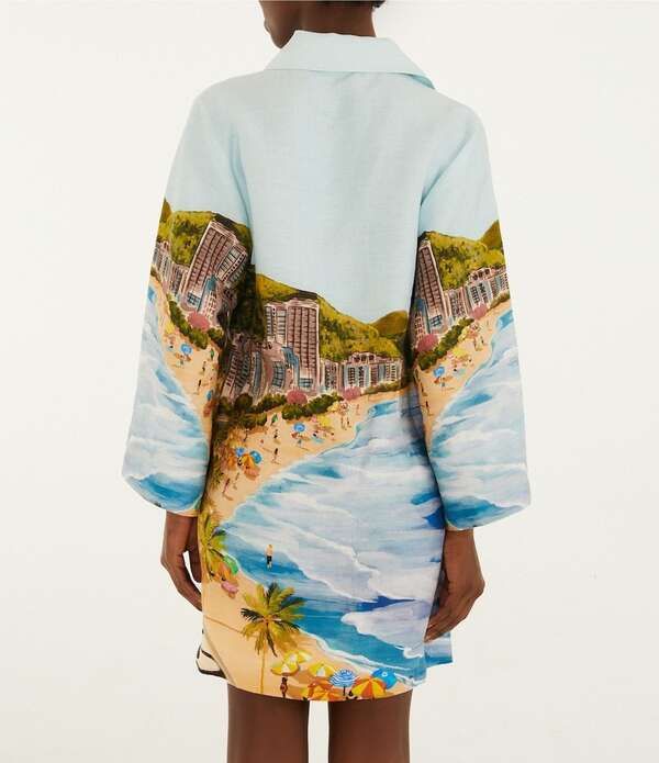 ファーム レディース トップス ワンピース Farm Rio Copacabana Beach Multicolor Collar Neckline Long Sleeve Kimono Dress Copacabana Beach Multi マルチカラー
